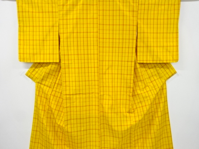 JAPANESE KIMONO / ANTIQUE KIMONO / YONEZAWA TSUMUGI / WOVEN GRID